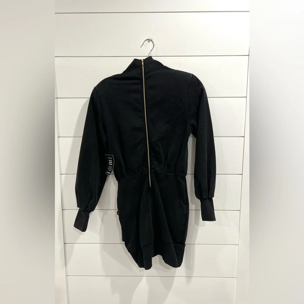NWT Retrofete black Althea sweatshirt mini dress - Picture 6 of 9